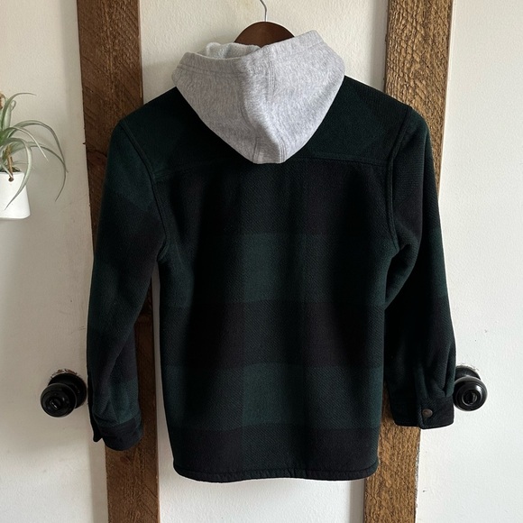 Green and Gray Plaid Hoodie Jacket - Picture 3 of 15